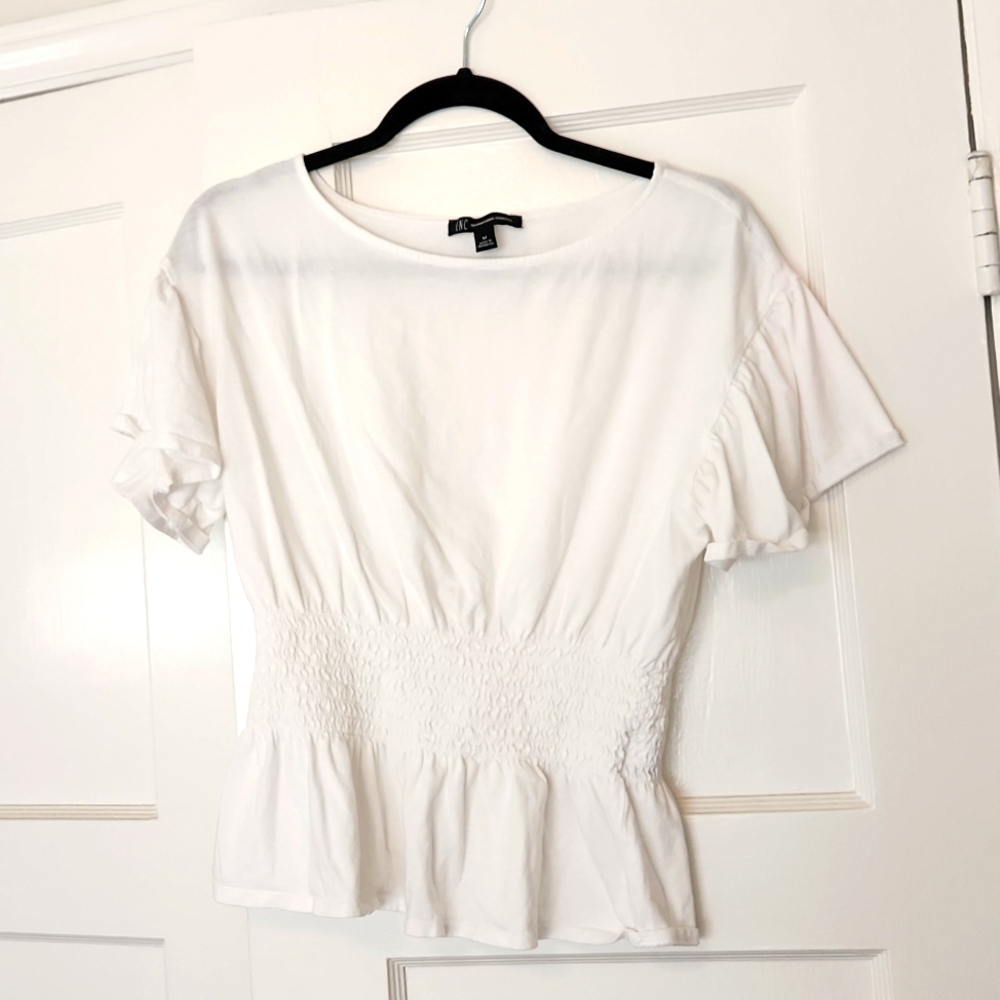 International Concepts White Cinched Blouse